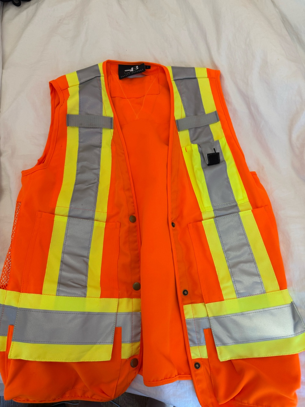 High-Vis Orange Safety Vest with Reflective Stripes
